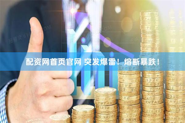 配资网首页官网 突发爆雷！熔断暴跌！